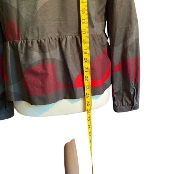 0206 PIAZZA SEMPIONE Red and Grey Colorblock Shirt Size M NEW - Picture 5 of 7